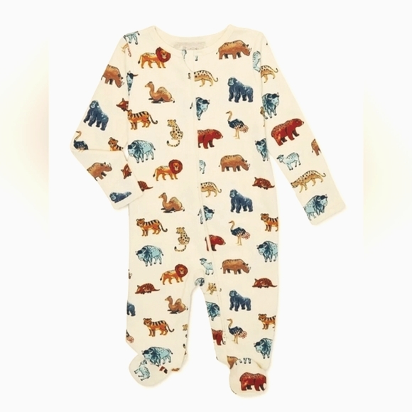 wonder nation Other - 🧮6/$20 Wonder Nation Unisex PJs x2 Ivory & Safari Animals Sz. 0-3 mos